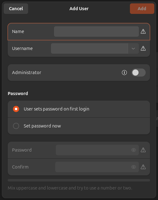 create a user on Ubuntu