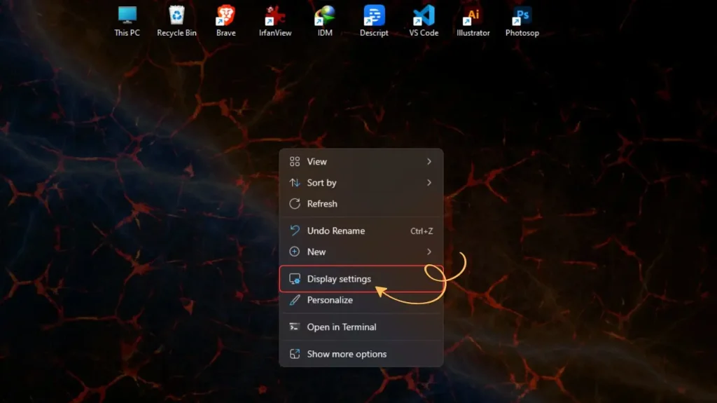 Right Click Menu on Windows 11 Desktop