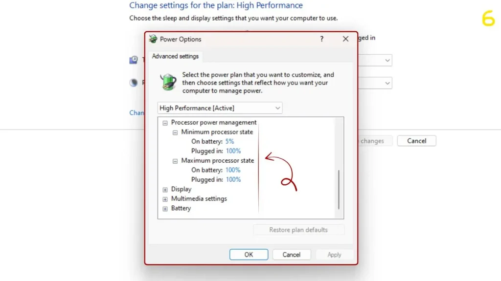 advanced power options windows